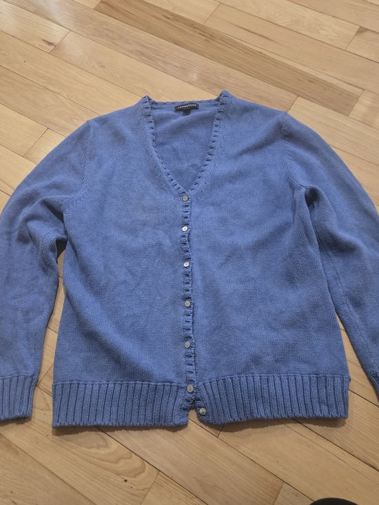 Lands' End Sweaters - VTG Lands' End Heavy Drifter Cotton Cardigan Large